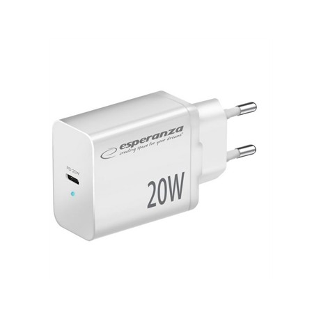 Nabíječka Esperanza  EZC104W 20W USB-C PD, bílá